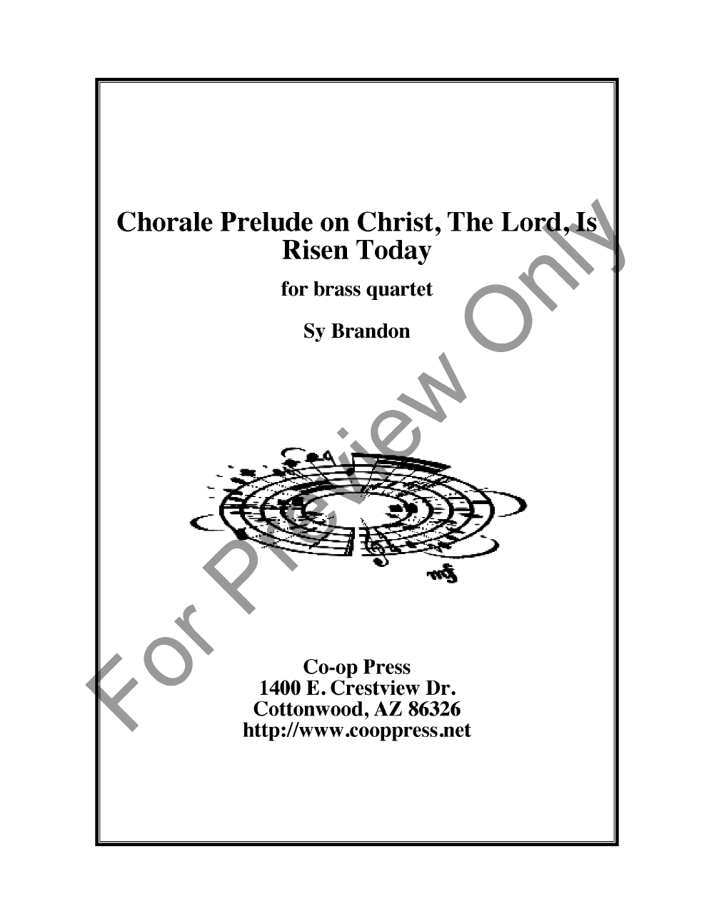 Chorale Prelude on Christ The Lord Has Risen Today Brass Quartet P.O.D.