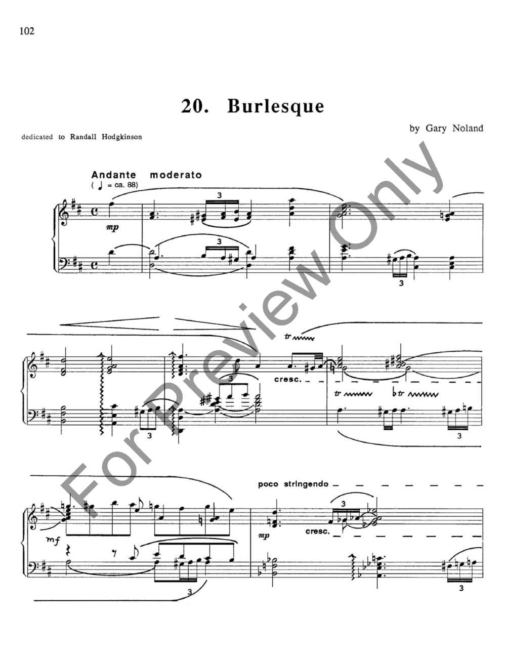 Burlesque Op. 1, No. 20 Piano P.O.D.