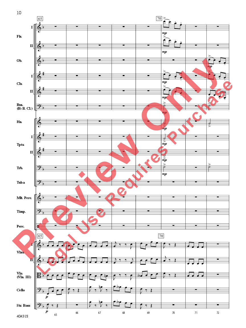 Leroy Anderson's Irish Suite #2 ( Themes from) Score