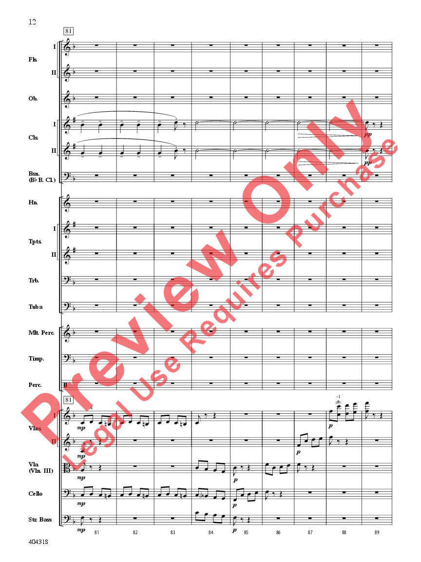 Leroy Anderson's Irish Suite #2 ( Themes from) Score