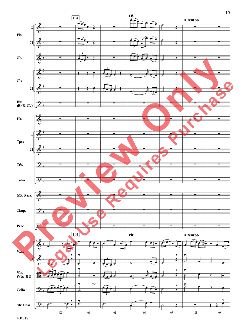 Leroy Anderson's Irish Suite #2 ( Themes from) Score