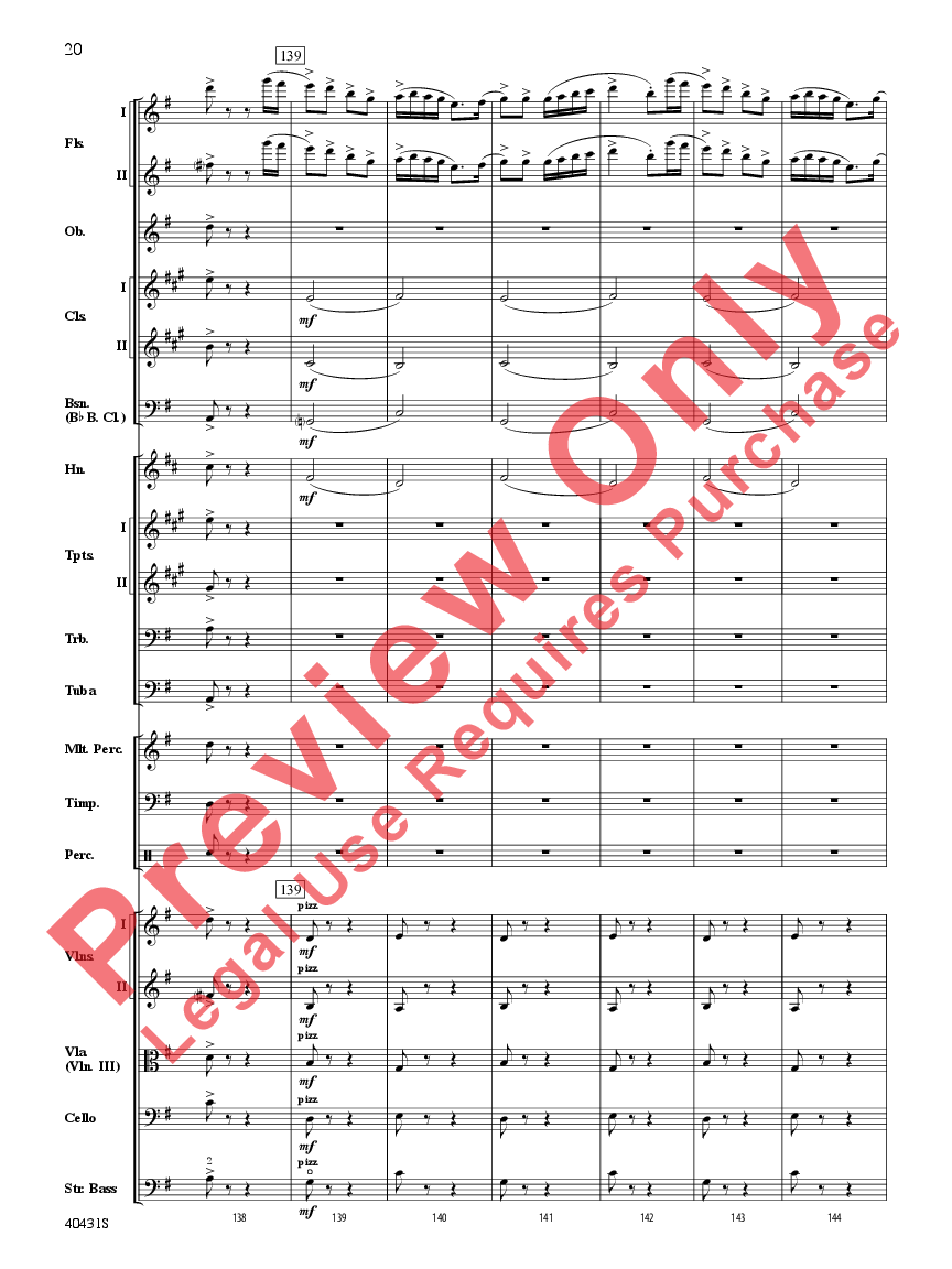 Leroy Anderson's Irish Suite #2 ( Themes from) Score