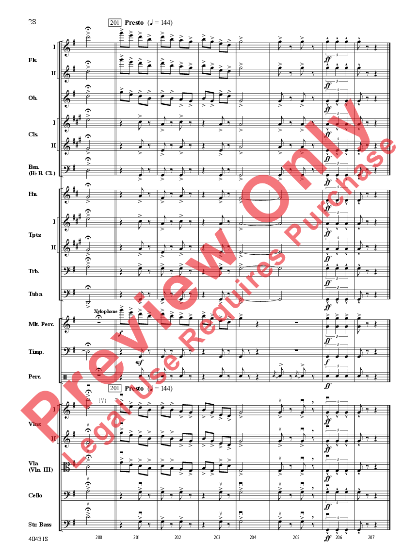 Leroy Anderson's Irish Suite #2 ( Themes from) Score