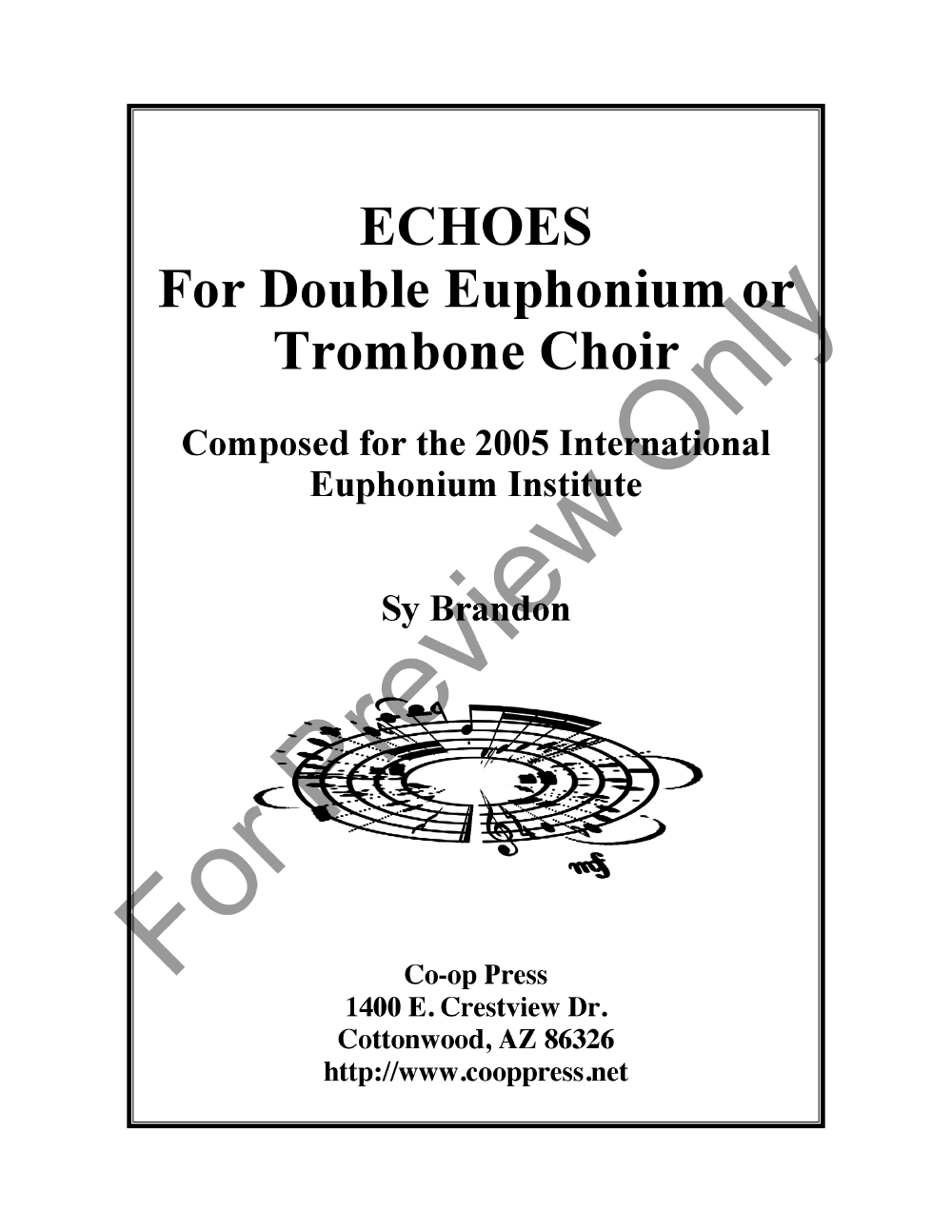 Echoes Euphonium or Trombone Octet P.O.D.