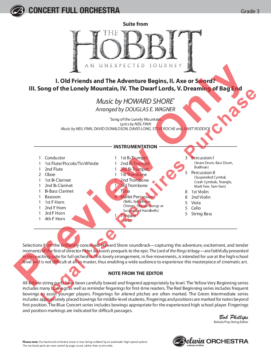 Suite from The Hobbit: An Unexpected Journey