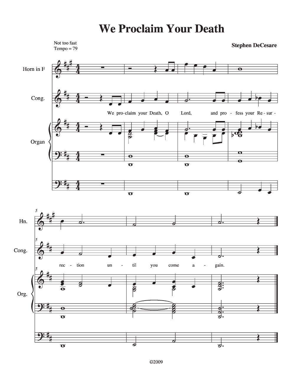 Mass of the Incarnation Full Score P.O.D.