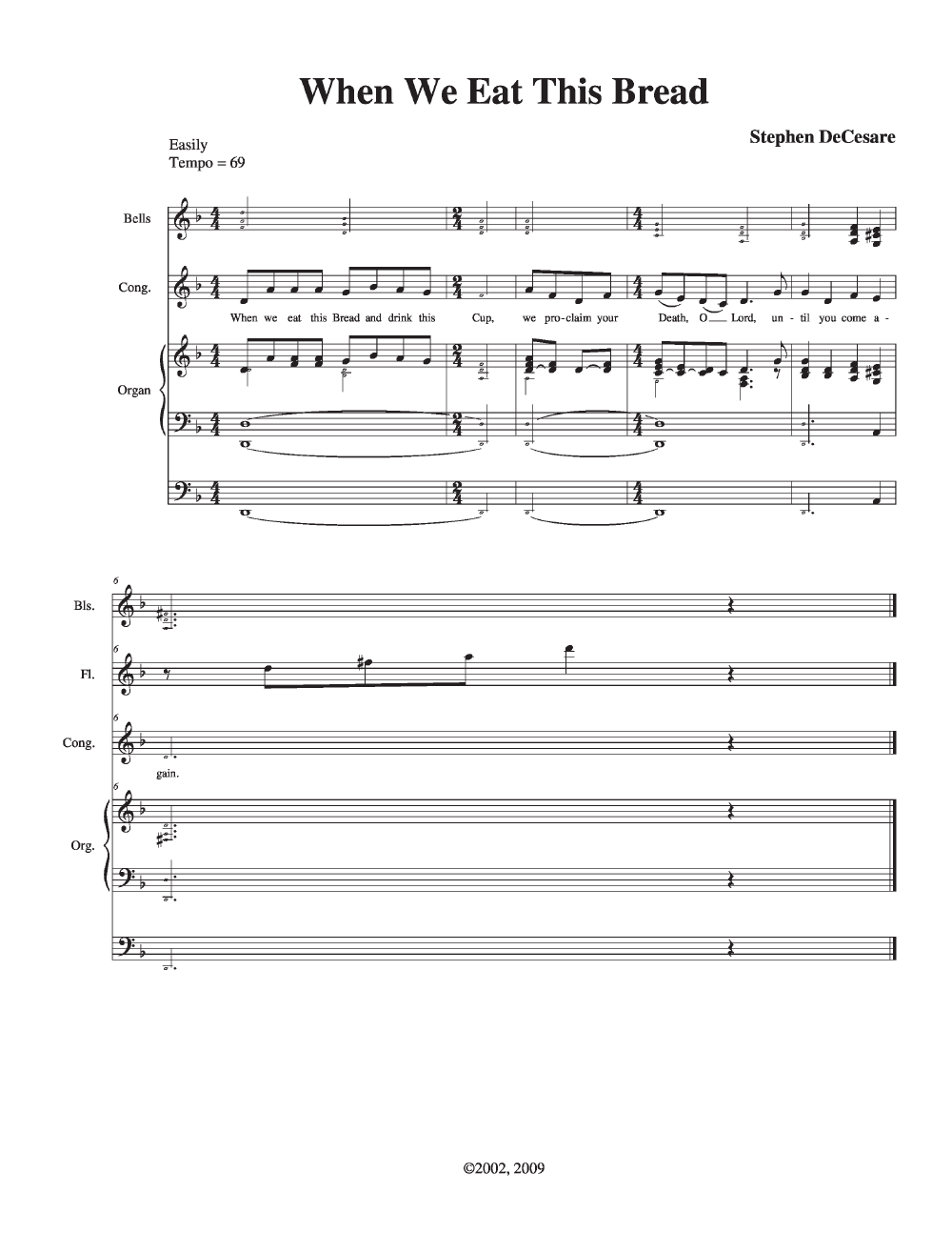 Mass of the Incarnation Full Score P.O.D.