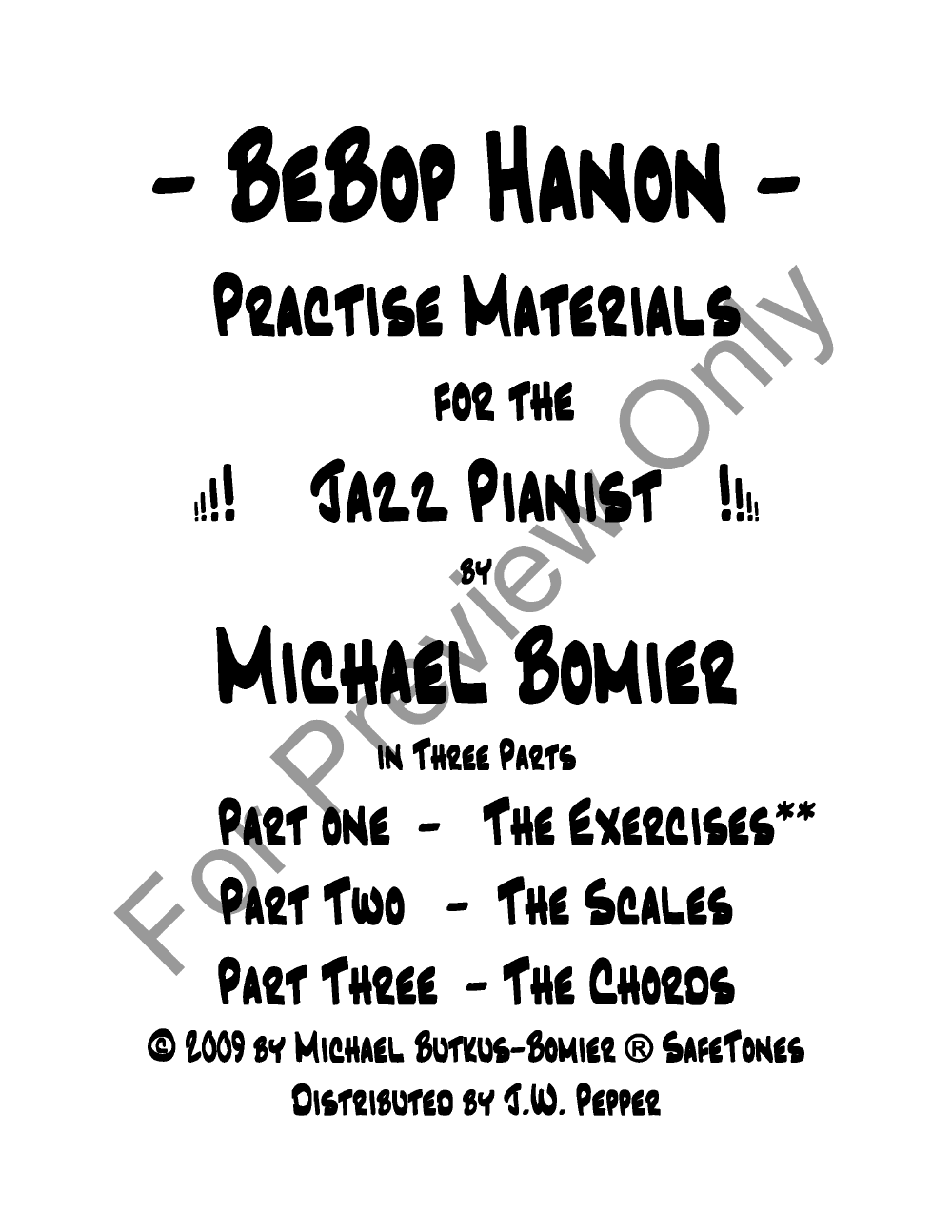BeBop Hanon Part One:The Exercises P.O.D.