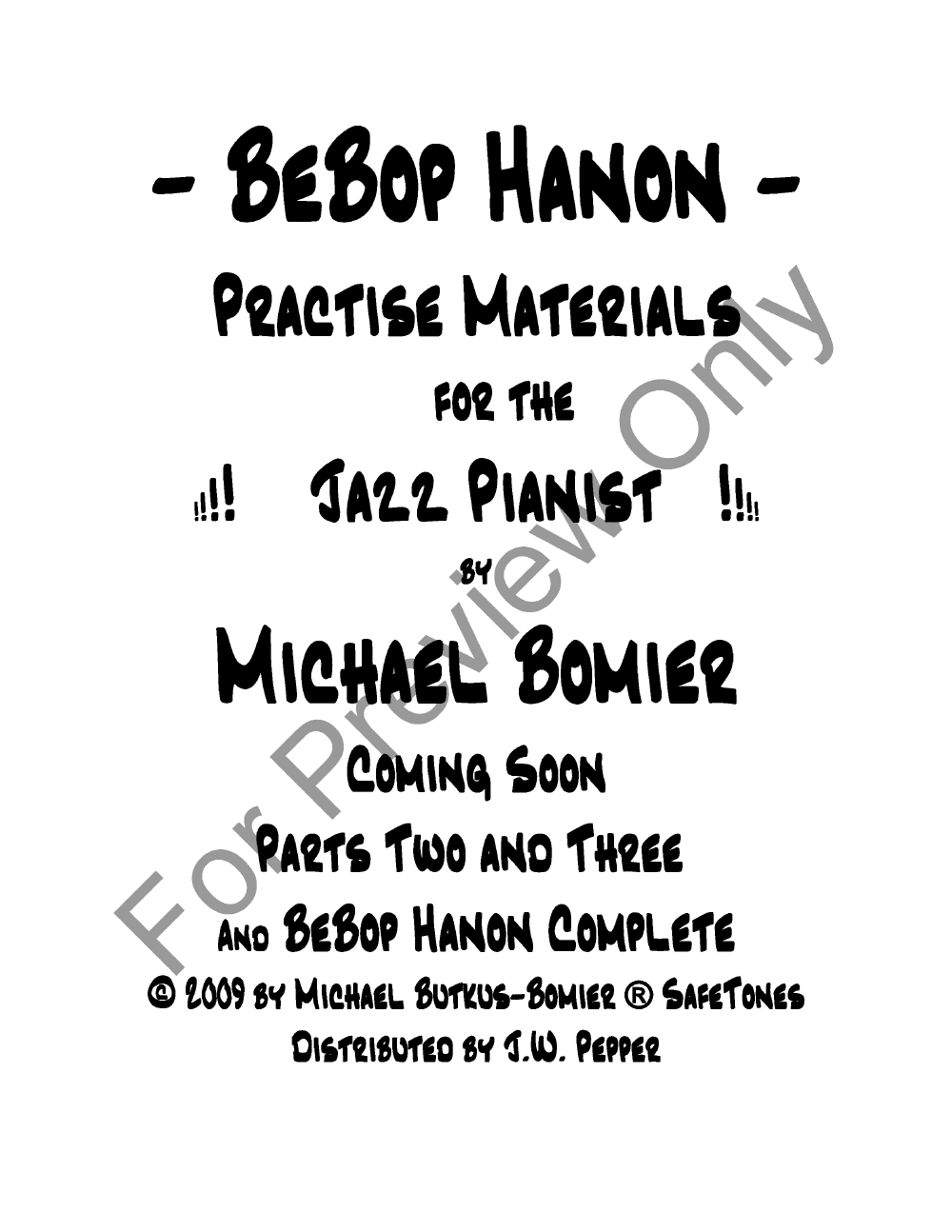 BeBop Hanon Part One:The Exercises P.O.D.