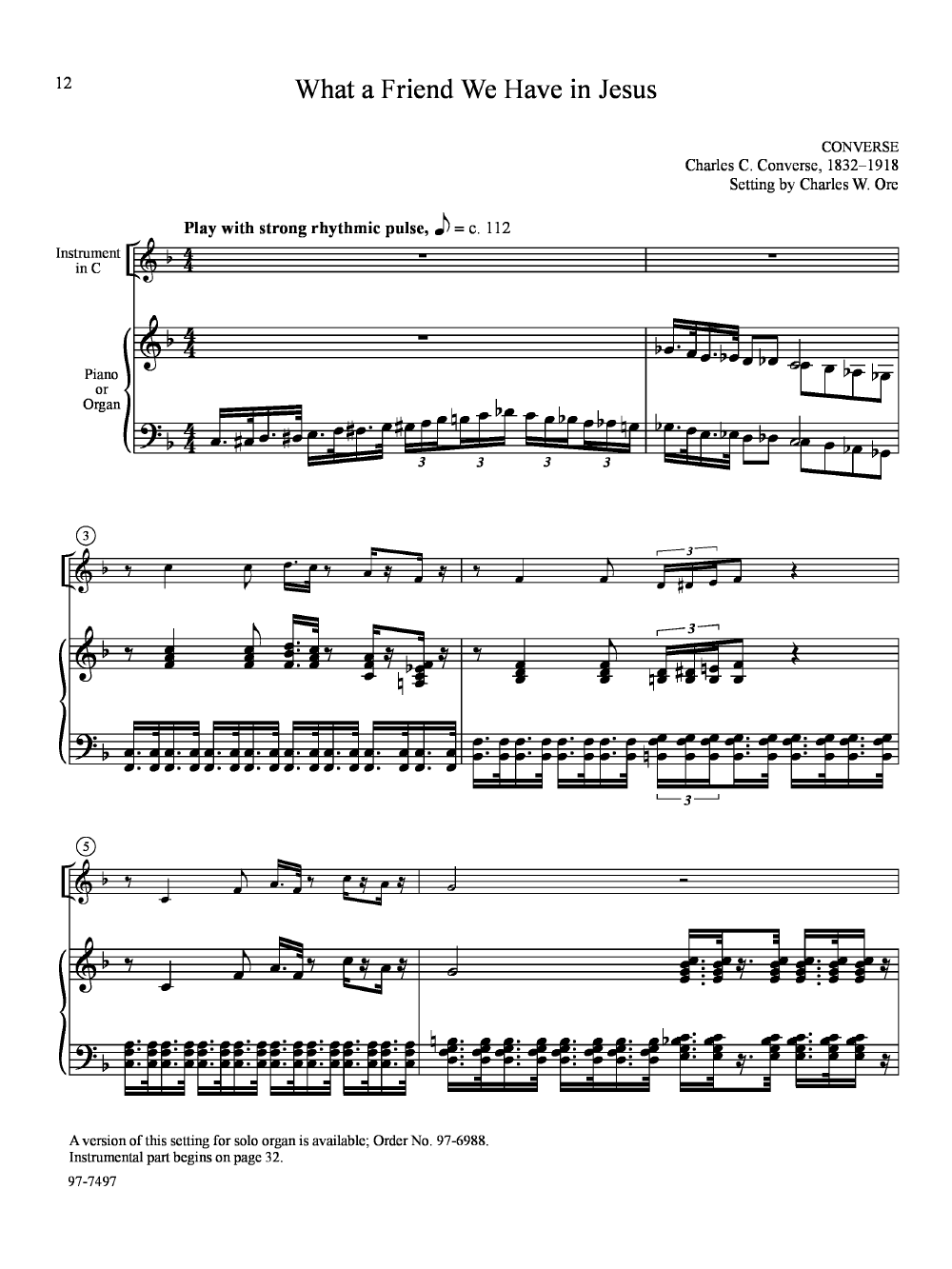 Three for Two: Spiritual Expressions for Keyboard and Instrument C or Bb Instrument Solo / Organ