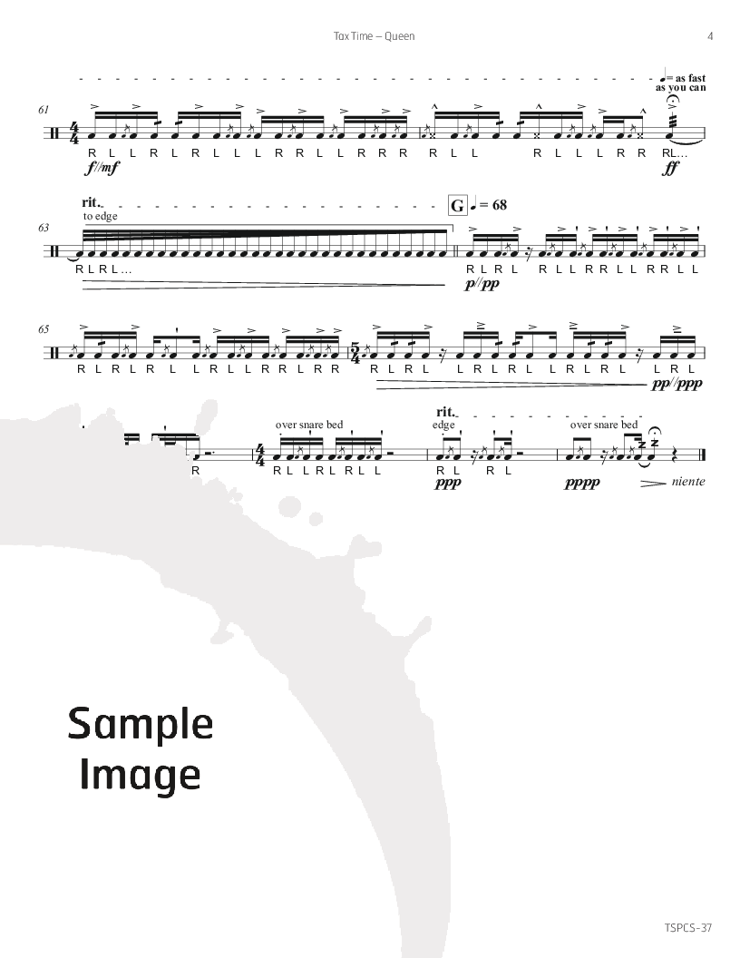 Tax Time Solo Marching Snare Drum