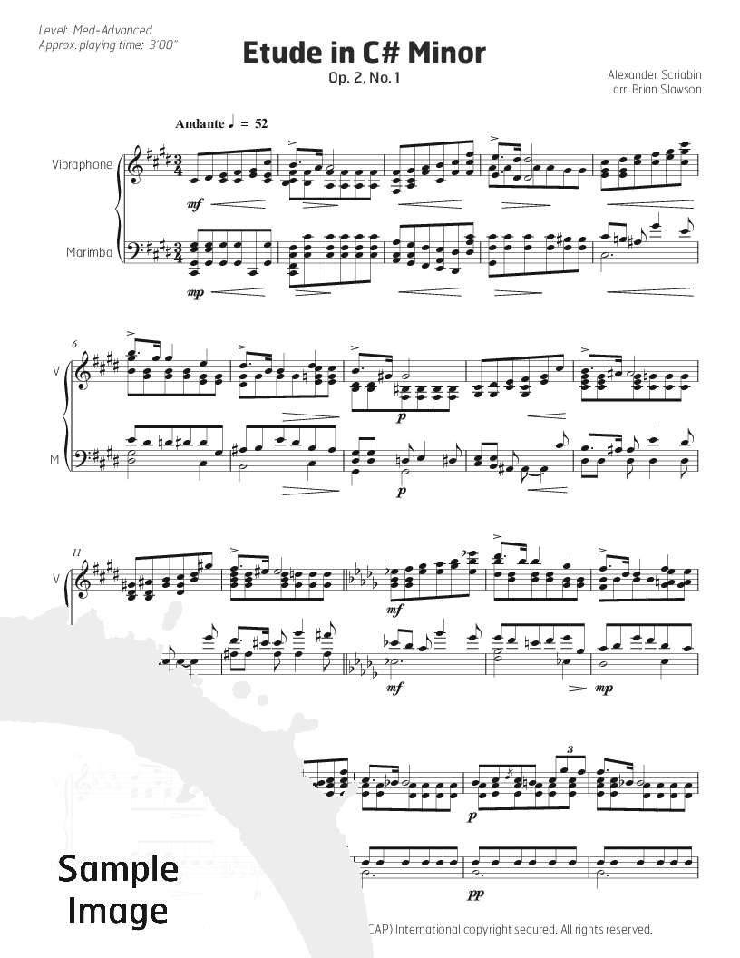 Etude in C# Minor #1, Op.2 Vibraphone and Marimba Duet