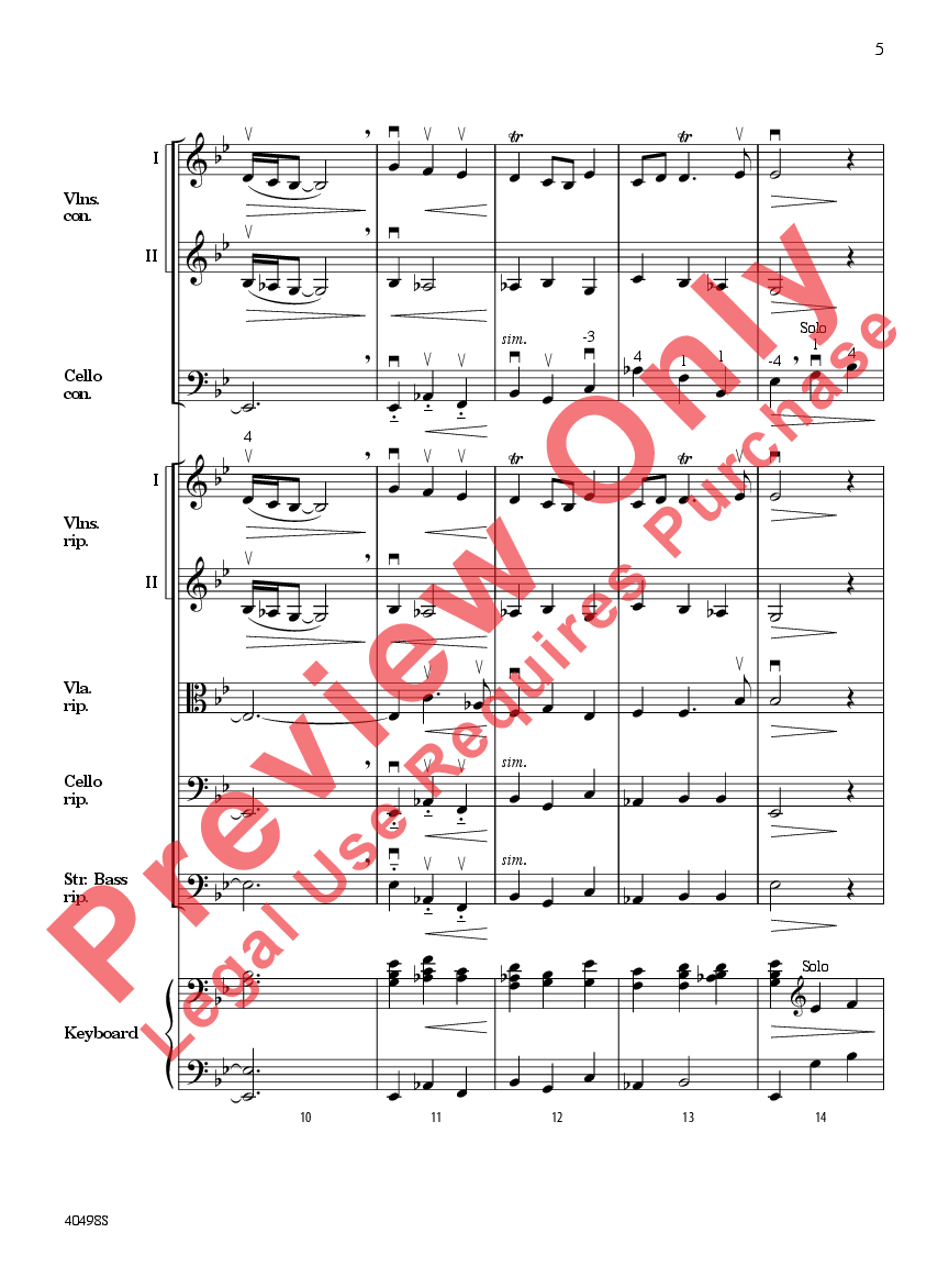 Musette from Concerto Grosso No. 6 Score