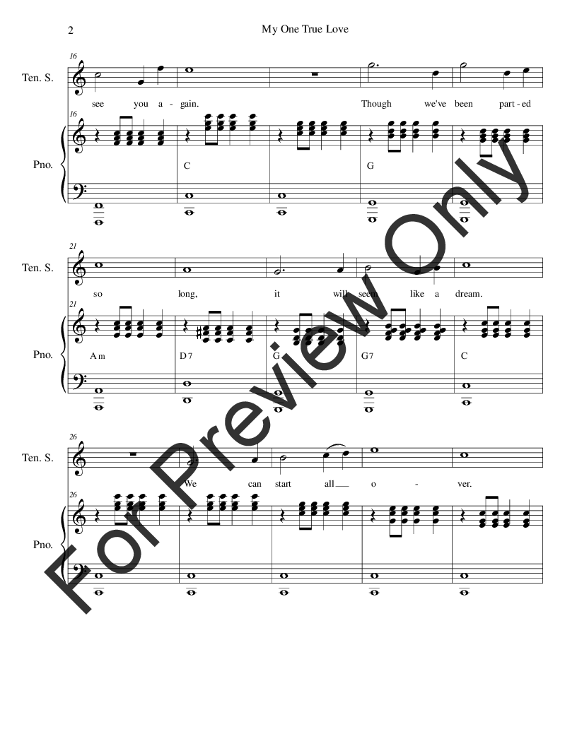 MUSICHELP True Love Sheet Music (Piano Solo) in Ab Major - Download &  Print - SKU: MN0252465