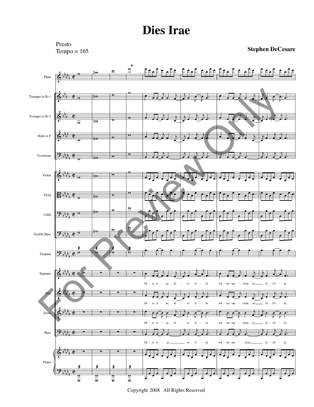 Missa De Profunctis Full Conductor Score P.O.D.