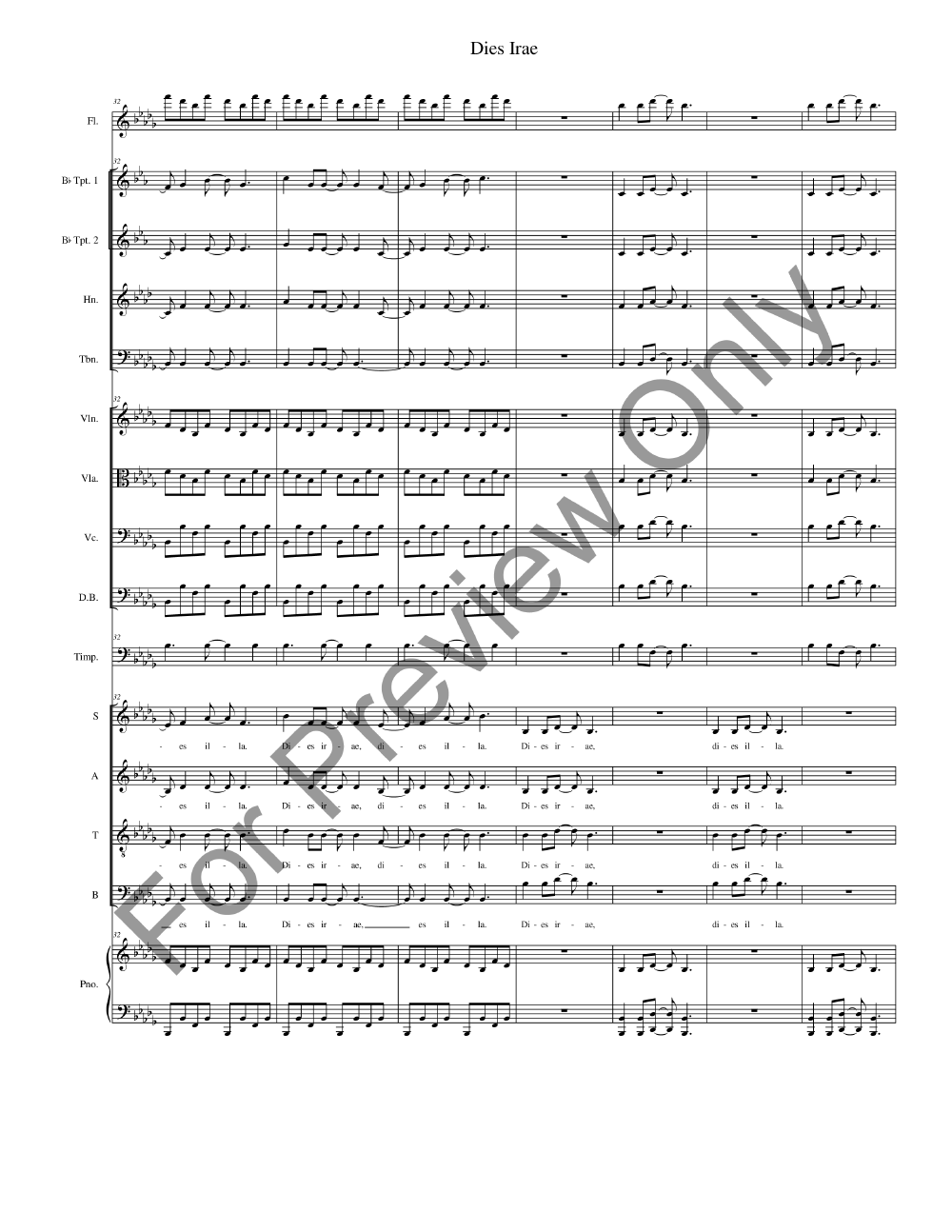 Missa De Profunctis Full Conductor Score P.O.D.