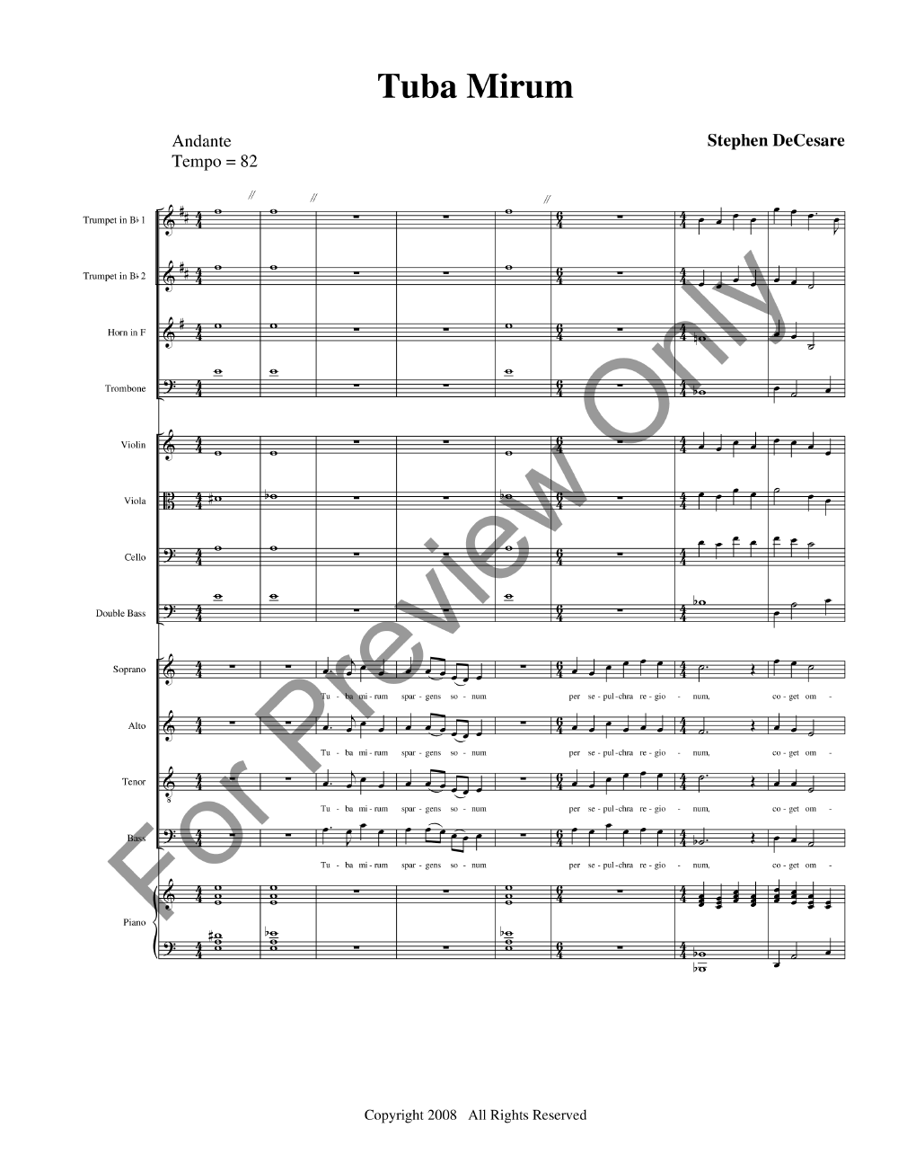 Missa De Profunctis Full Conductor Score P.O.D.