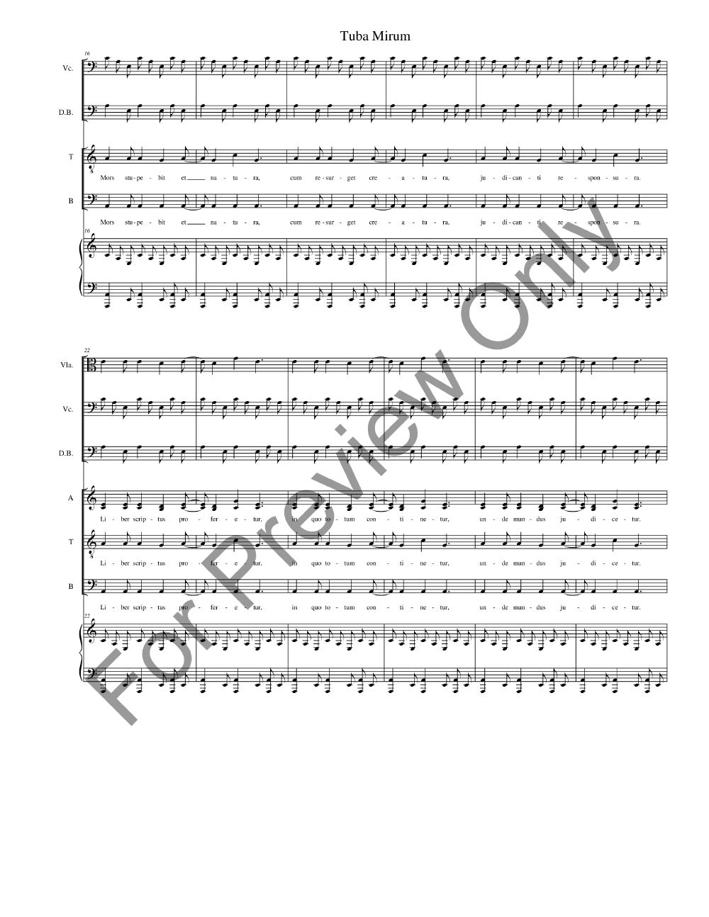 Missa De Profunctis Full Conductor Score P.O.D.