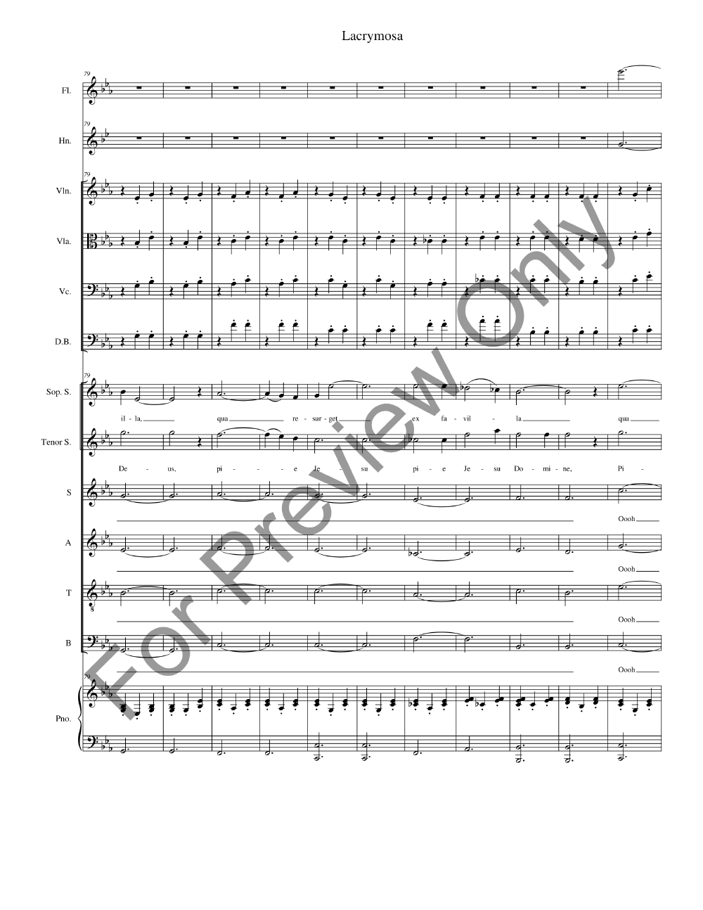 Missa De Profunctis Full Conductor Score P.O.D.