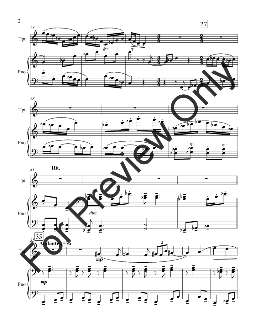 Sonata for Trumpet and Piano P.O.D.