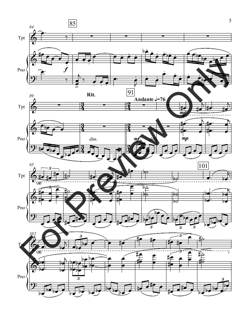 Sonata for Trumpet and Piano P.O.D.