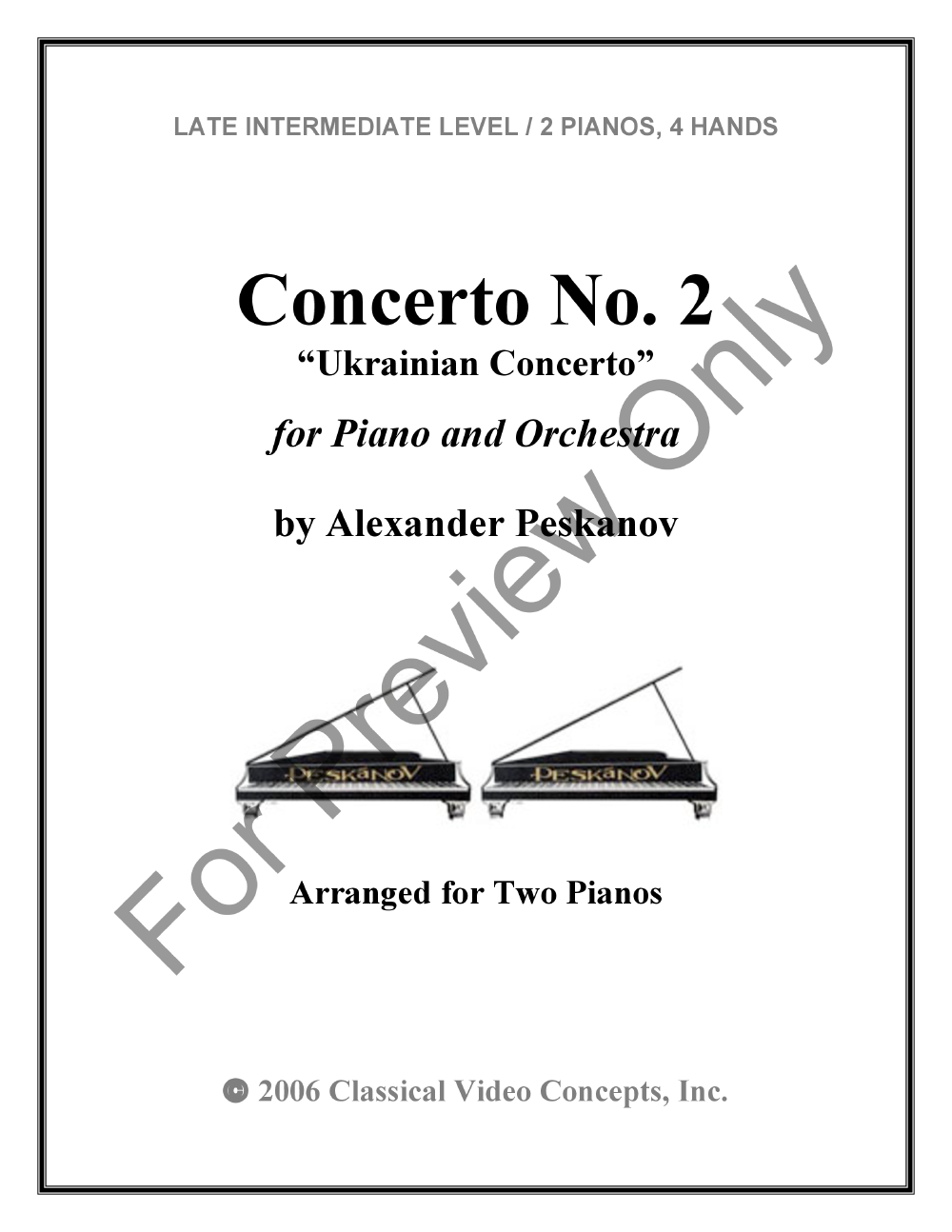 Concerto No.2 (Ukrainian Concerto) for Piano and Orchestra P.O.D.