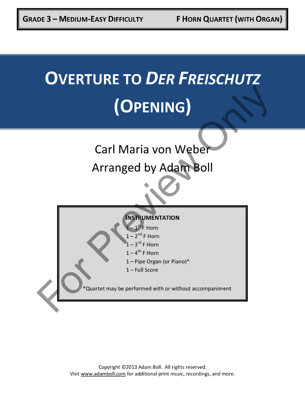 Overture to Der Freischutz P.O.D.