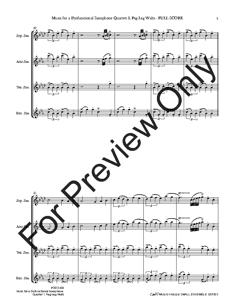 Music for a Dysfunctional Saxophone Quartet EPRINT