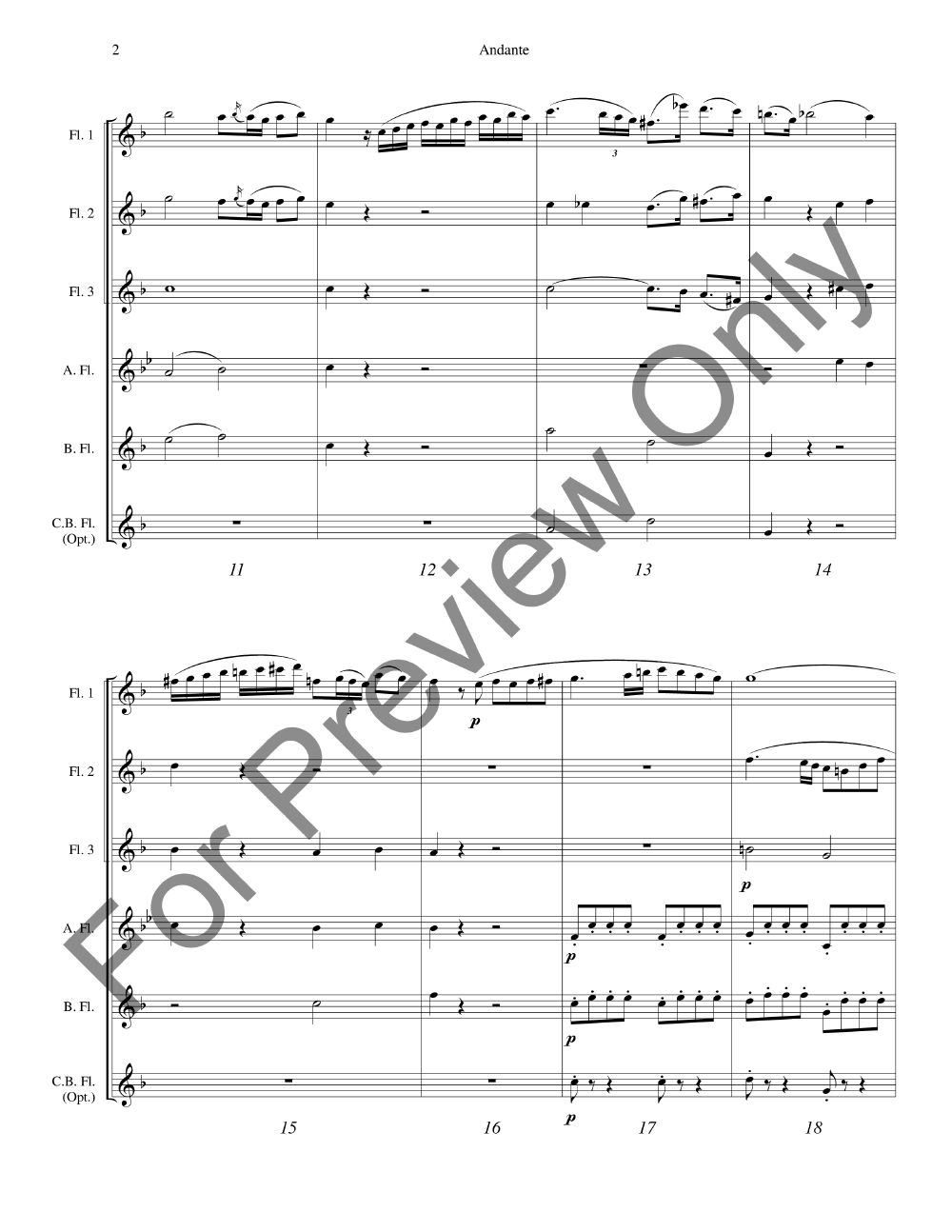 Andante, K 616 Flute Choir