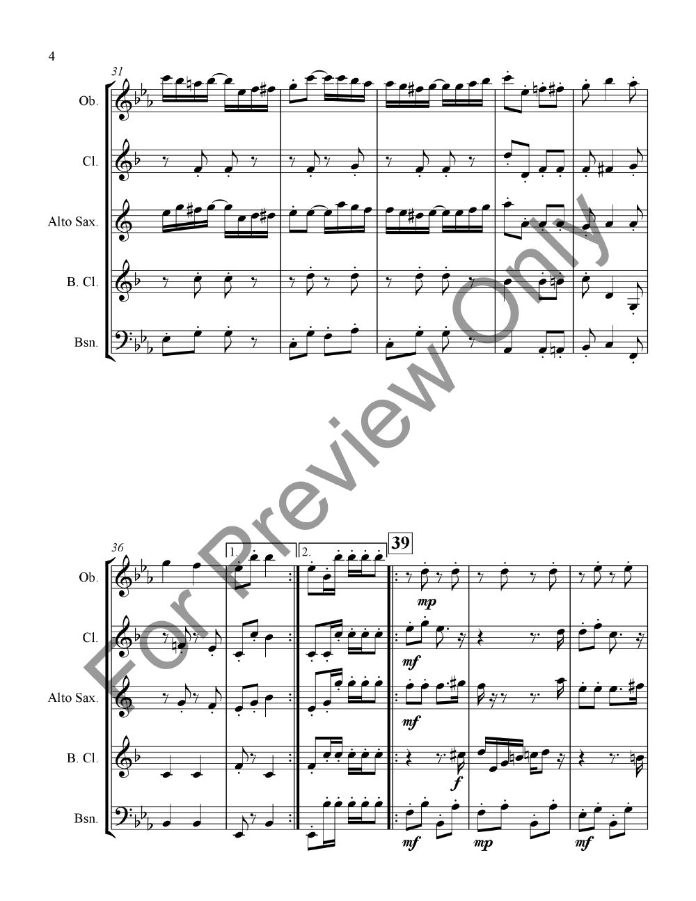 The Ragtime Dance for Reed Quintet Oboe/Clarinet/Alto Sax/Bassoon/BassClarinet P.O.D.