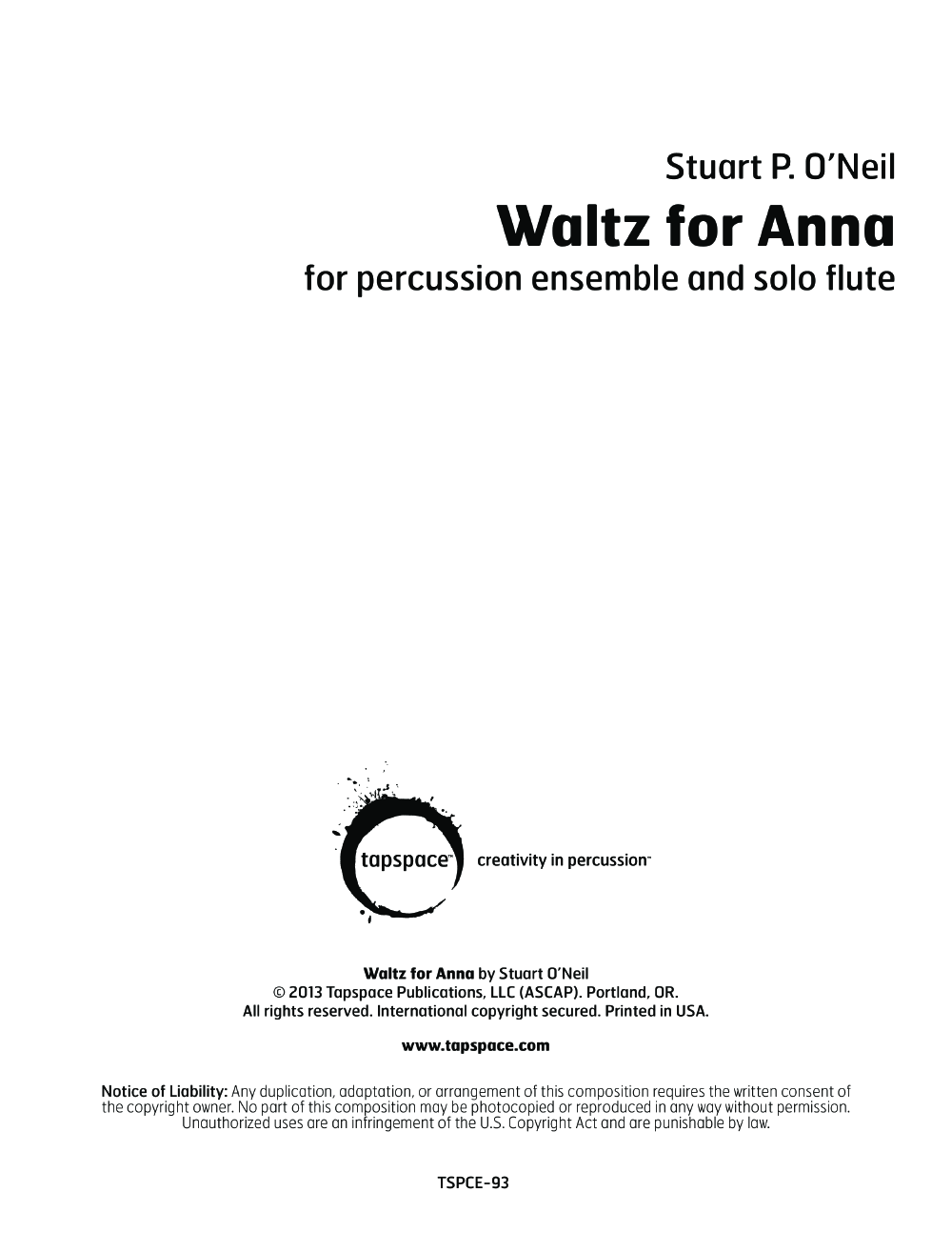 Waltz for Anna Percussion Ensemble with Flute