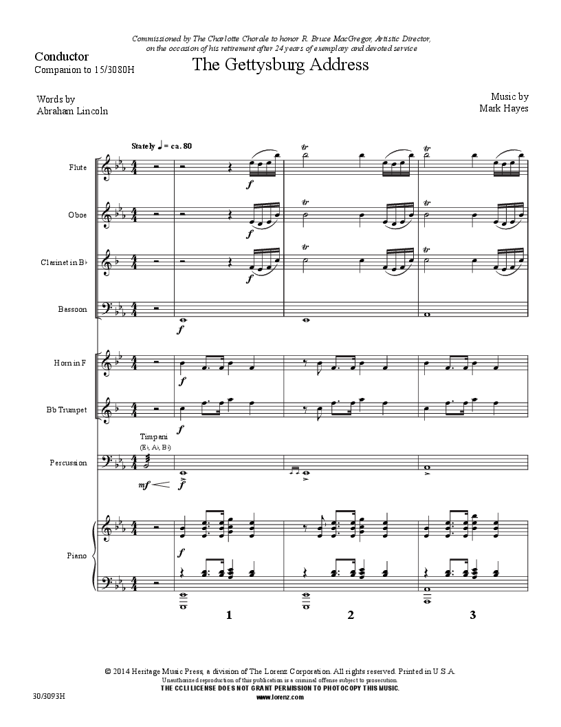 The Gettysburg Address Chamber Orchestra Accompaniment