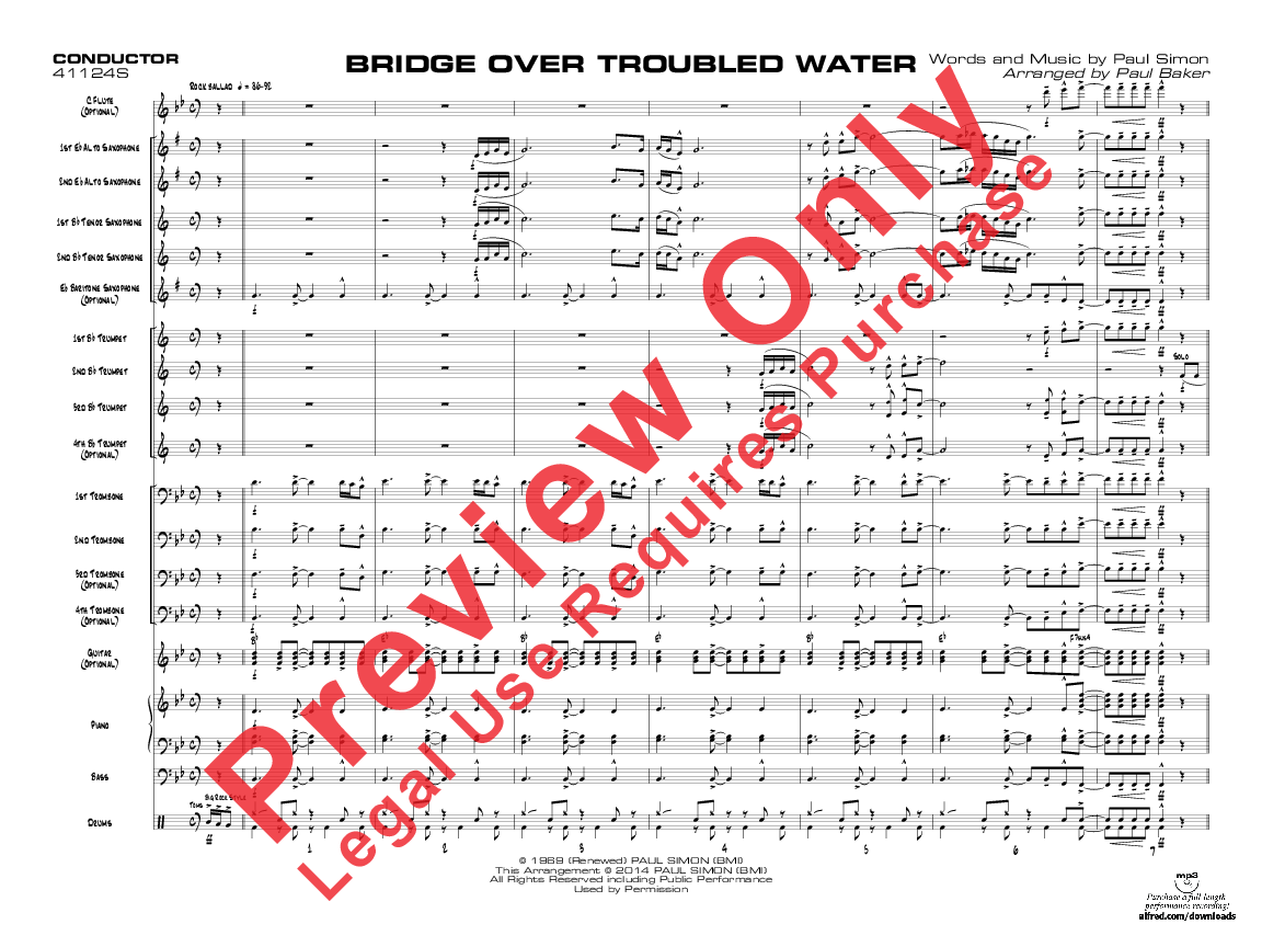 Bridge Over Troubled Water Score