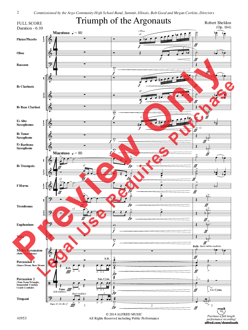 Triumph of the Argonauts Score