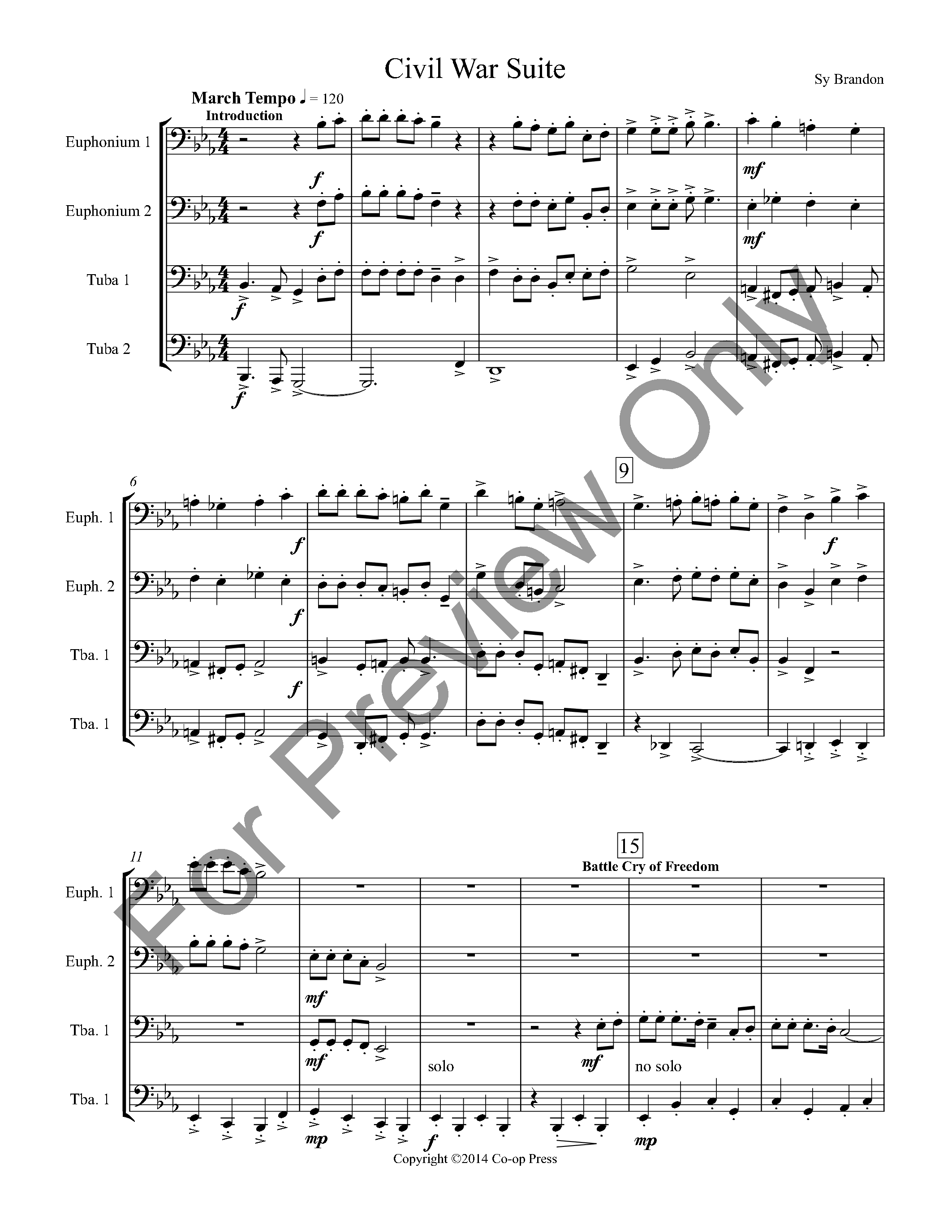 Civil War Suite for Tuba/Euphonium Quartet P.O.D.