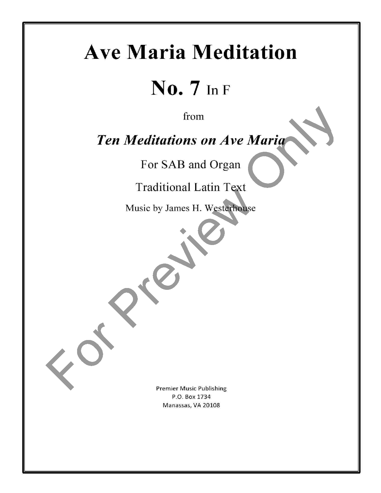 Ave Maria Meditation No. 7 P.O.D.