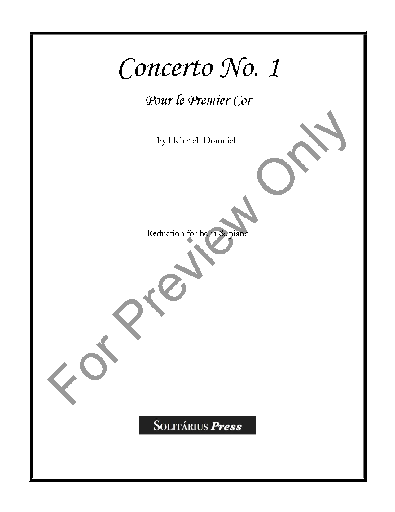 Concerto No. 1 for High Horn P.O.D.