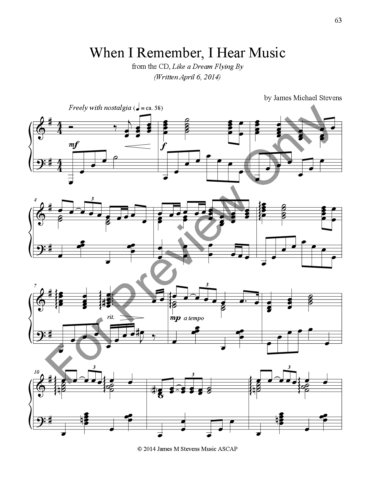 Like a Dream Flying By (Piano Book) P.O.D.