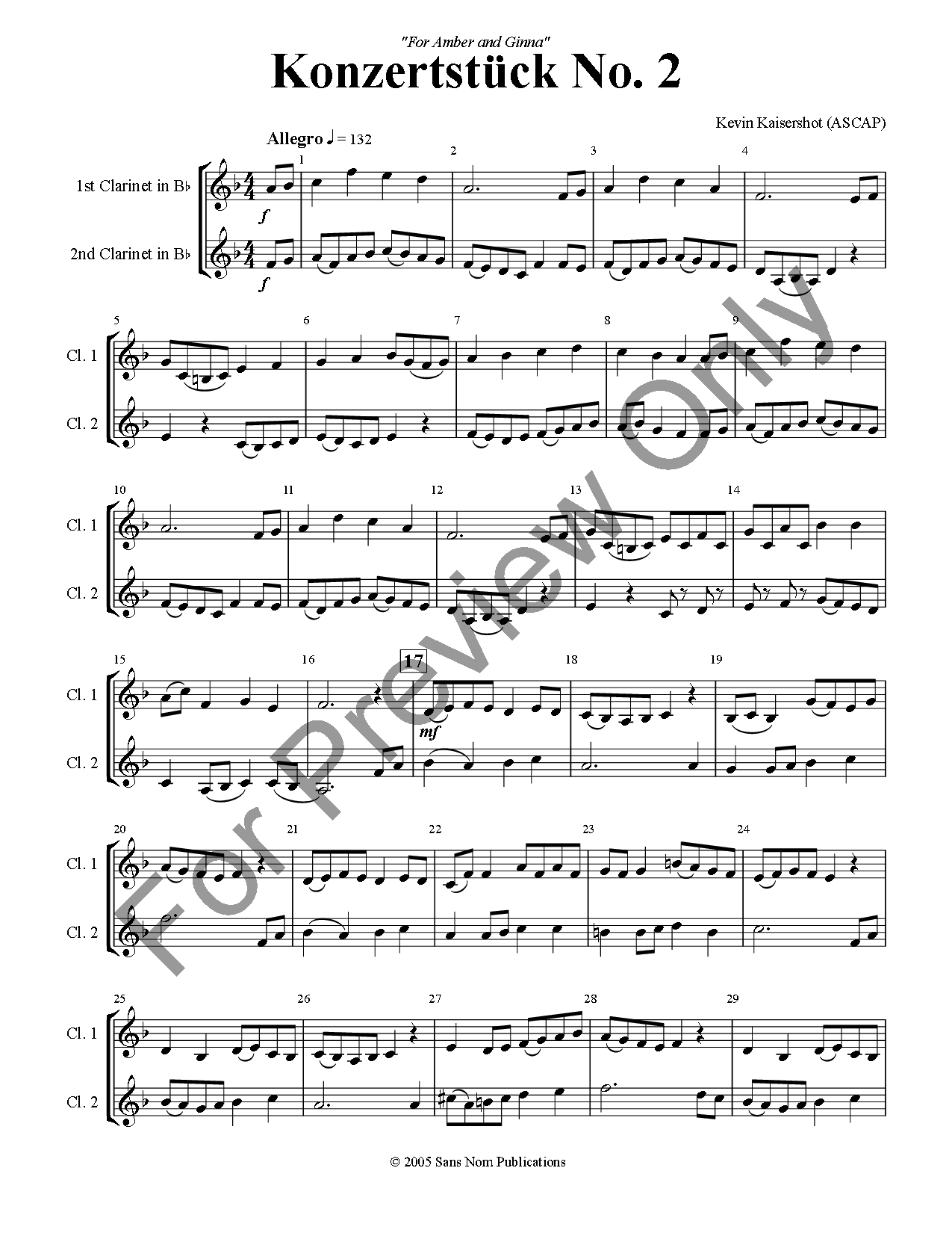 Konzertstuck #2 Clarinet Duet