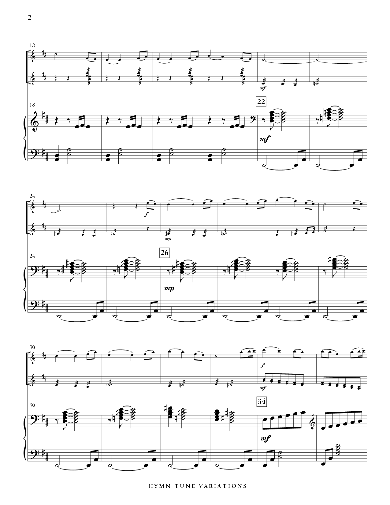 Hymn Tune Variations C Instrument or Alto Saxophone Solo with Marimba and Piano