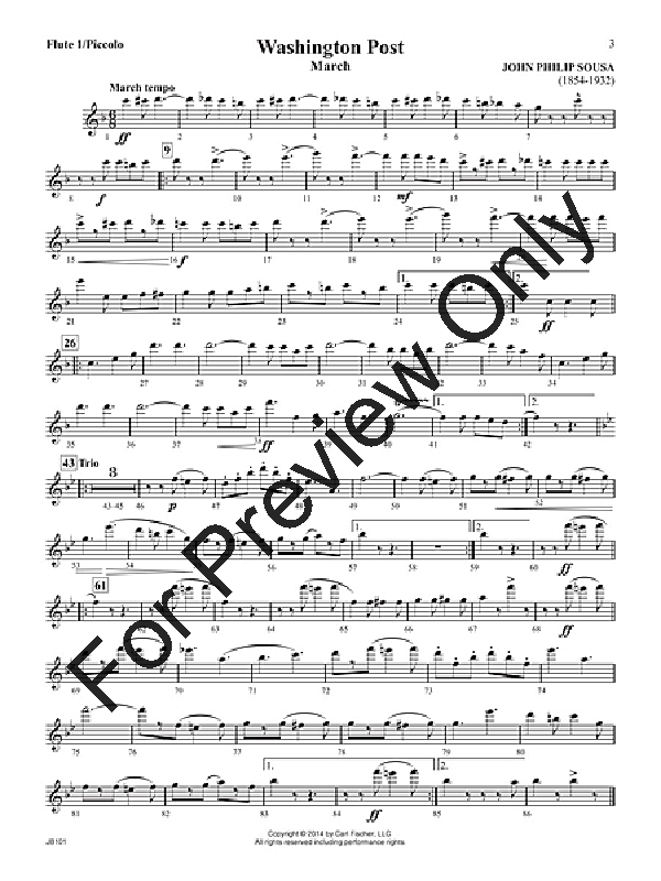 John Philip Sousa March Collection Flute 1 / Piccolo