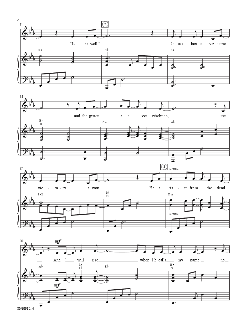 I Will Rise Medium Vocal Solo