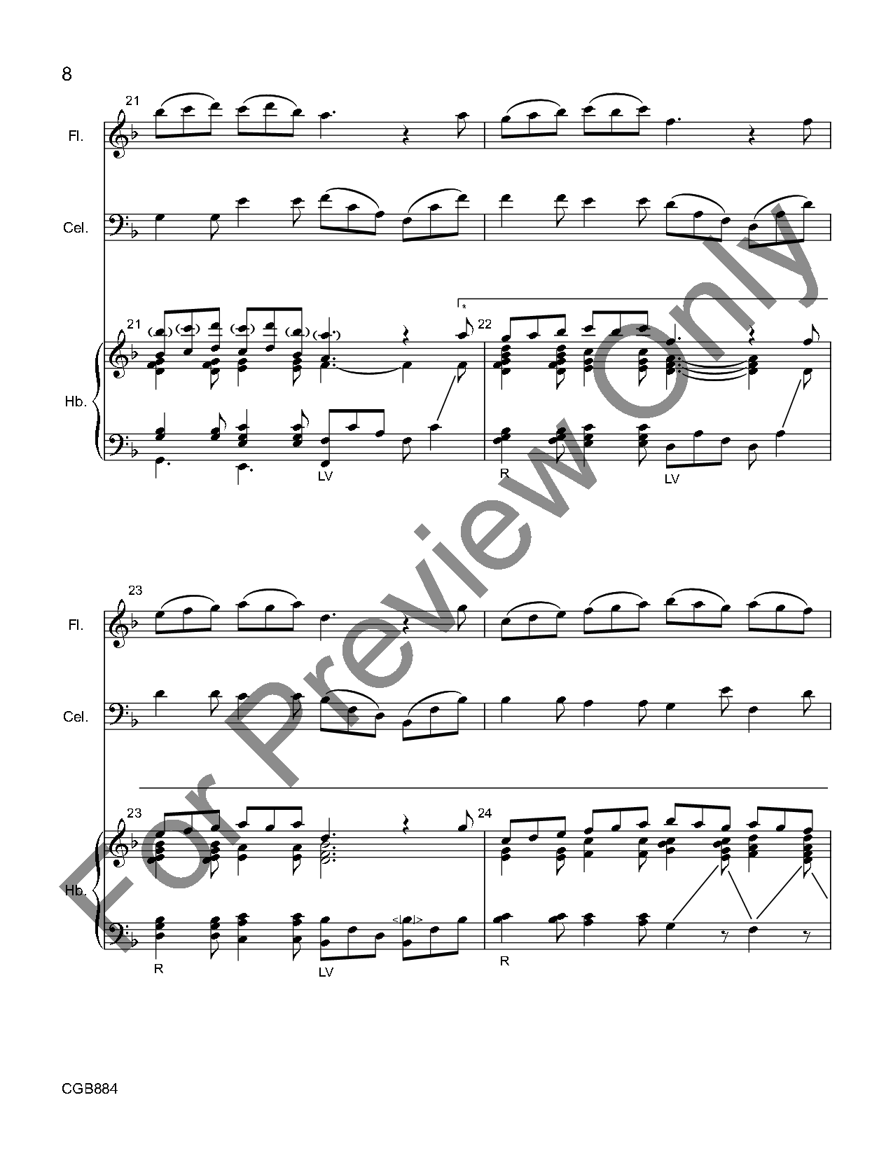 Gigue C Instrument And Cello Parts, Full Score