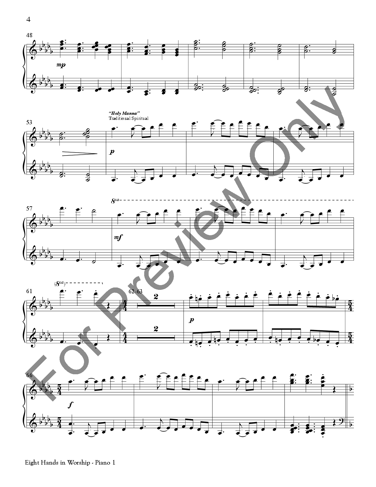 Eight Hands In Worship Piano Quartet