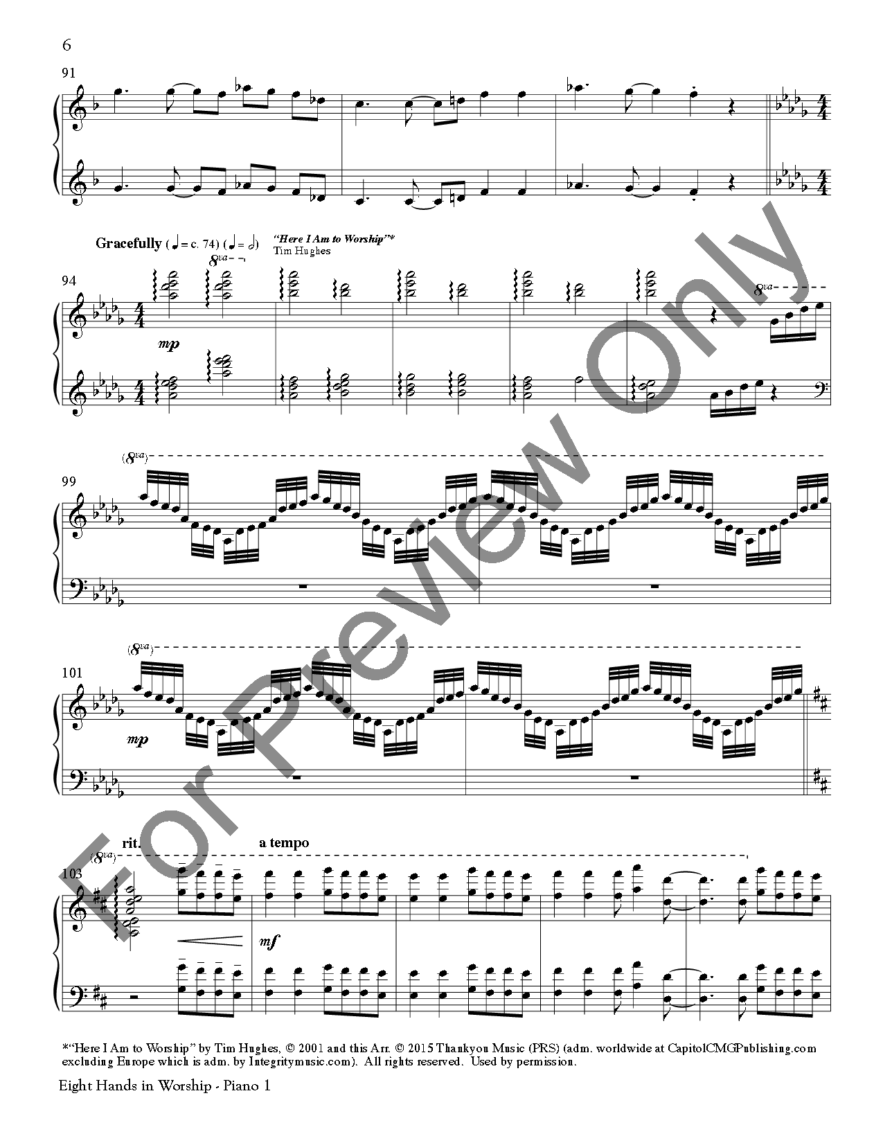 Eight Hands In Worship Piano Quartet
