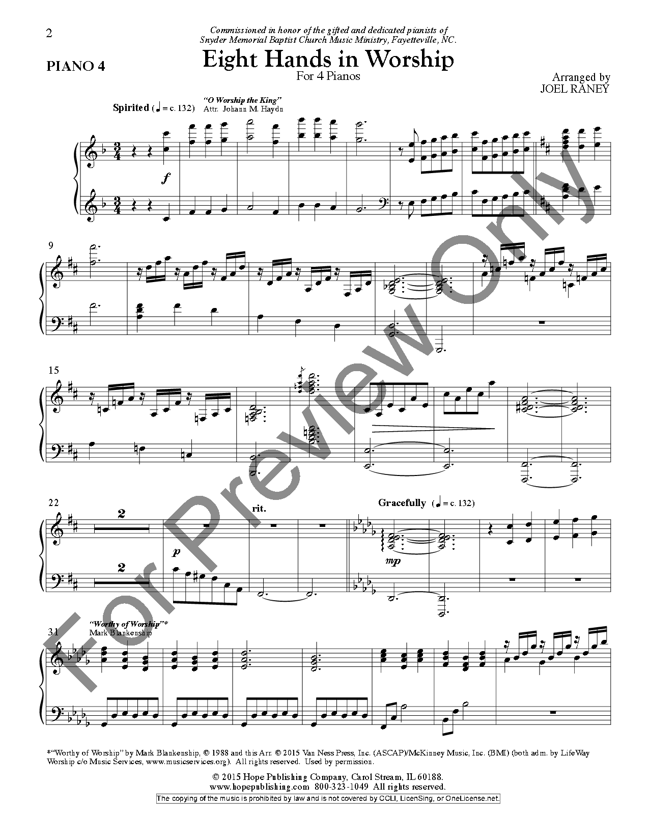 Eight Hands In Worship Piano Quartet