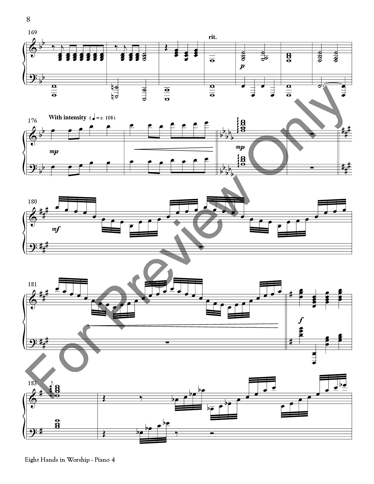 Eight Hands In Worship Piano Quartet