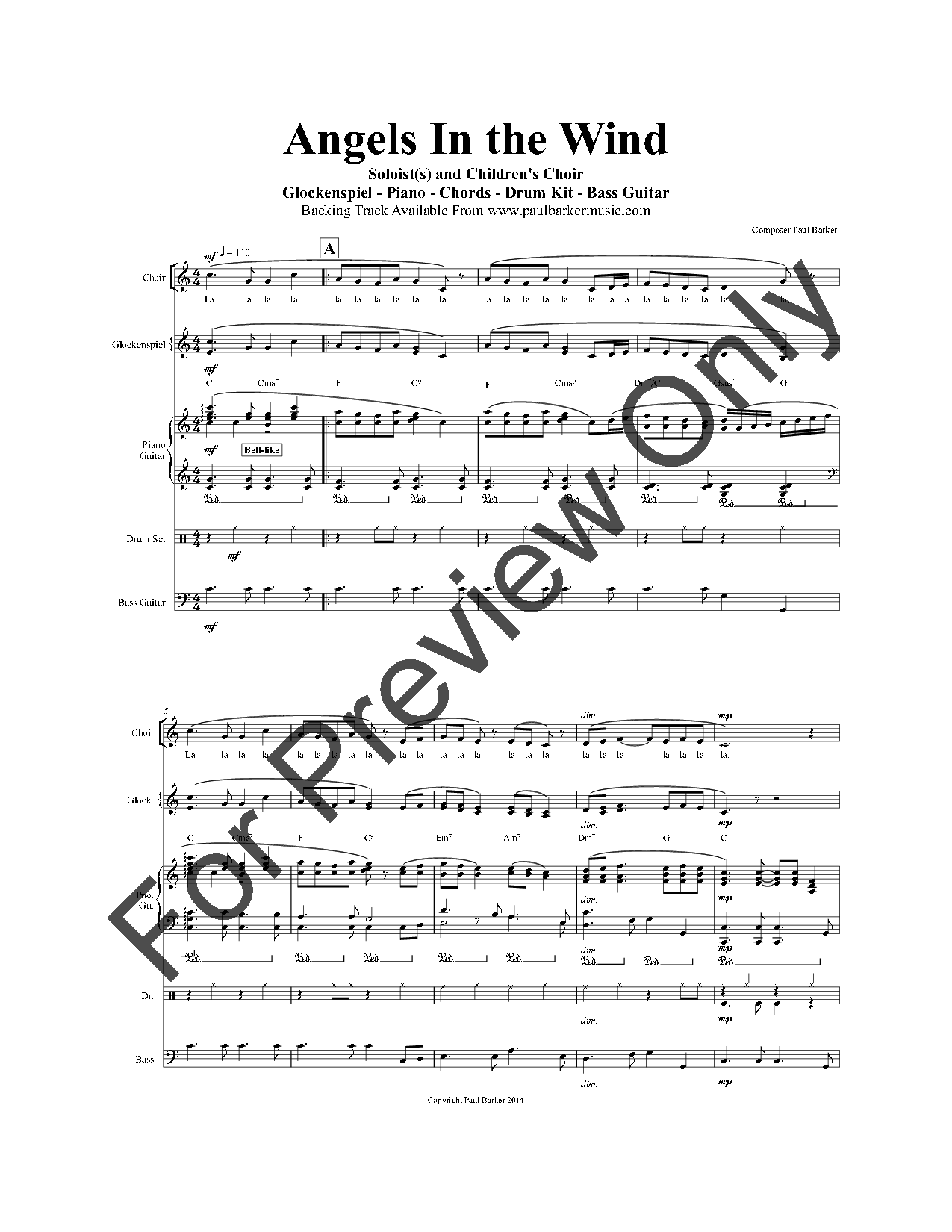 Angels In The Wind P.O.D. Full Score