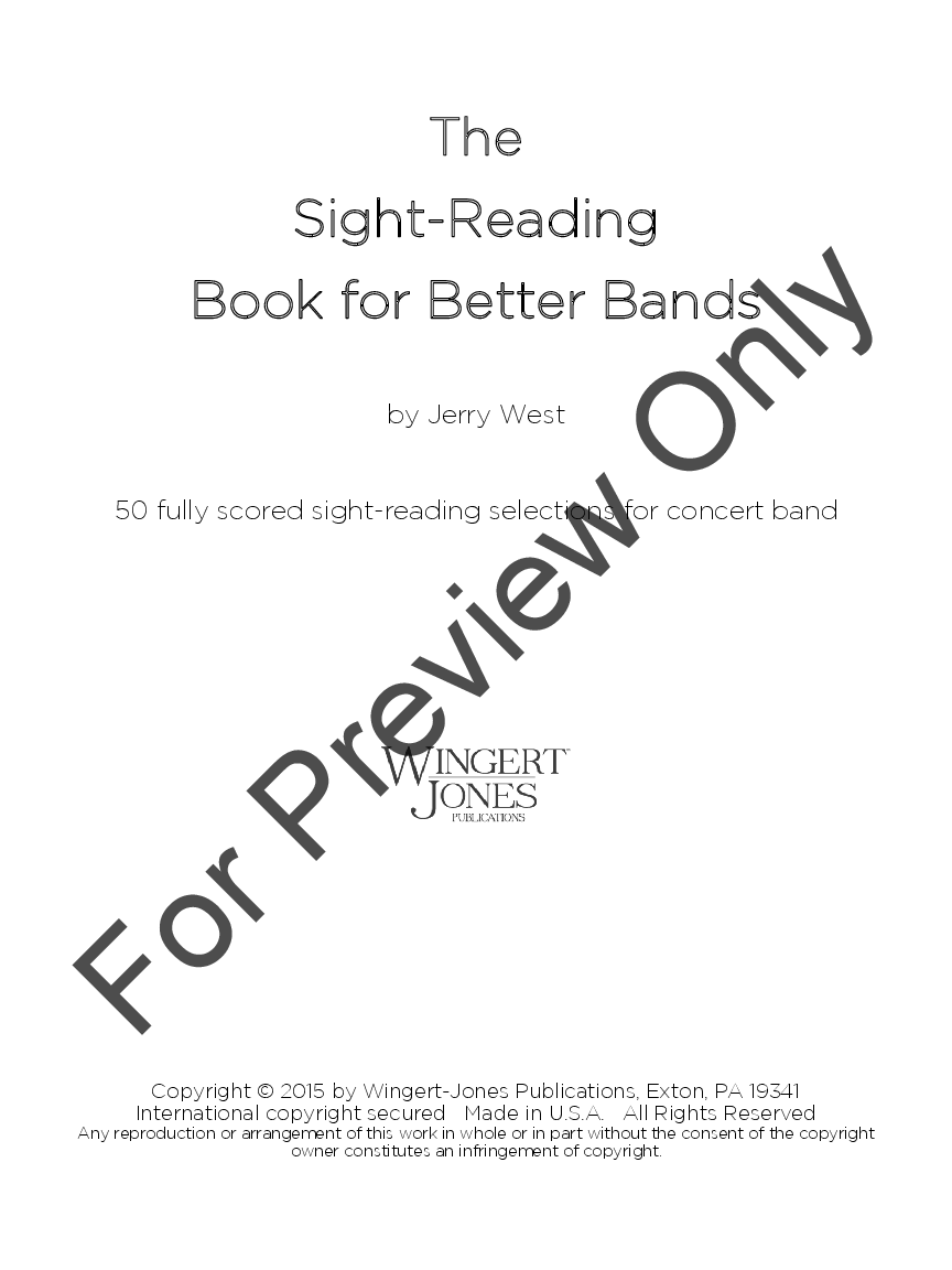 The Sight Reading Book for Better Bands Score