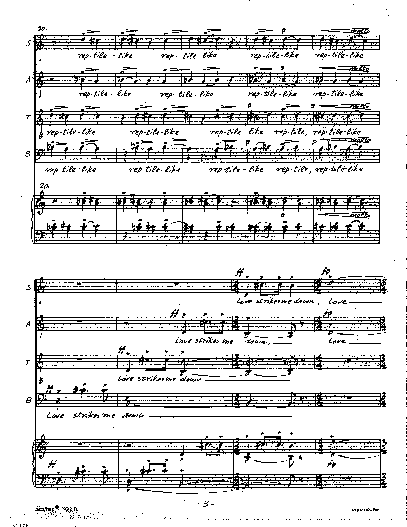 Seven Lyrics from Sappho Choral Score P.O.D.